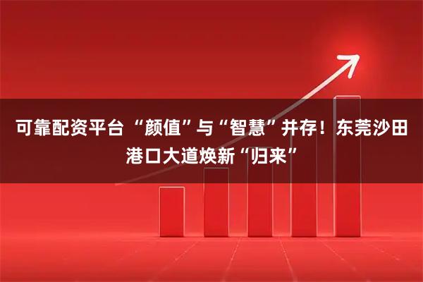 可靠配资平台 “颜值”与“智慧”并存！东莞沙田港口大道焕新“归来”